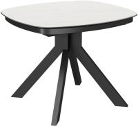 Стол Сохо-2С+PVC White marble/черный Стол Сохо-2С+PVC White marble/черный
