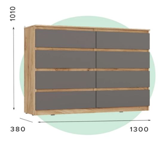Сити Комод К-16 Серый Графит/Дуб Крафт Золотой /Ваша ме