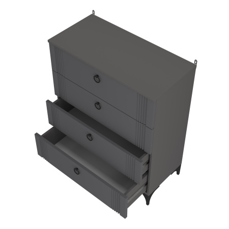 Комод К-42 4 ящ. Эйхория/Серый графит