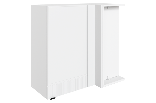 БАРИСТА Шкаф навесной угл. L800х400  H720 (1 дв.гл ) (правый) (белый/милк матовый) 