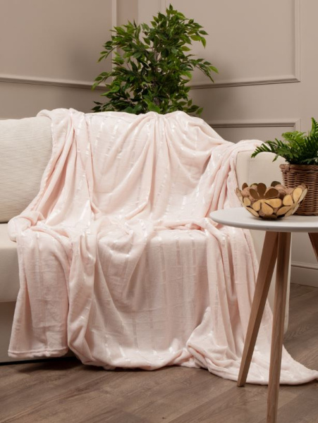 Плед Texrepublic фланель однотон страйп 200*220 94362