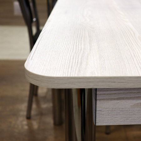 Стол обеденный (900х600х760)  Сосна Лофт/опора D50 труба хром