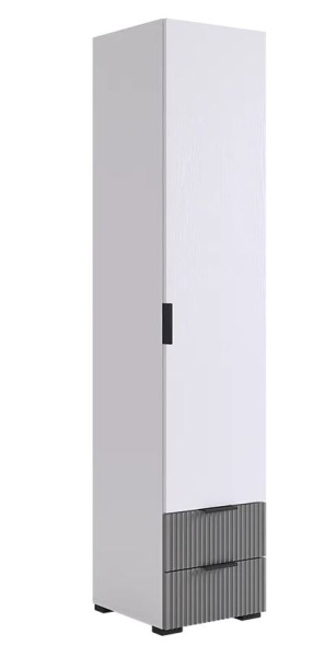 Зефир Шкаф однодверный с ящ 107.01 (белое дерево/серый (эмаль)/