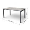 Стол Ареа,1400(+400)*800, металл Графит+пластик (LEMARK 0435)