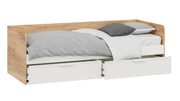 Стелла Кровать с ящ (800) Белый холст/Белый жемчуг/Яблоня Беллуно